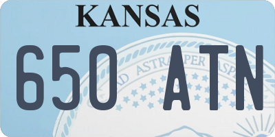 KS license plate 650ATN