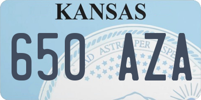 KS license plate 650AZA