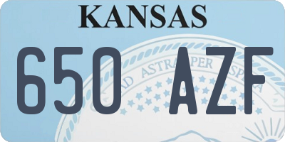 KS license plate 650AZF