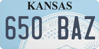 KS license plate 650BAZ