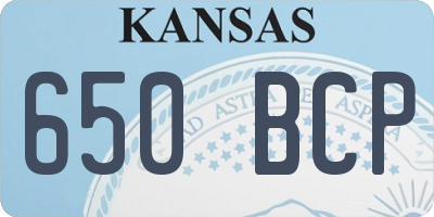 KS license plate 650BCP