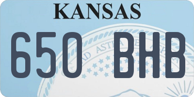 KS license plate 650BHB