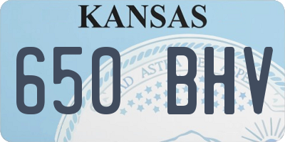 KS license plate 650BHV