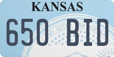 KS license plate 650BID