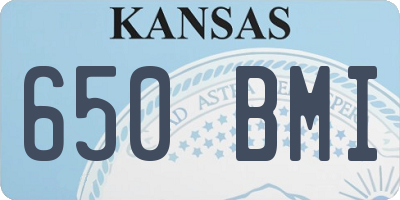 KS license plate 650BMI