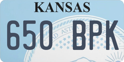 KS license plate 650BPK