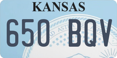 KS license plate 650BQV