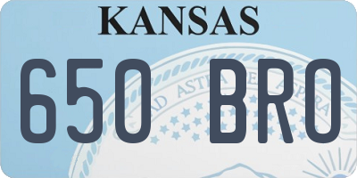 KS license plate 650BRO