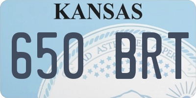 KS license plate 650BRT