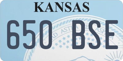 KS license plate 650BSE