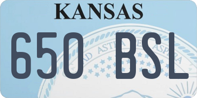 KS license plate 650BSL