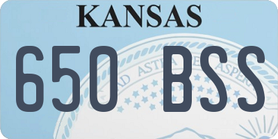 KS license plate 650BSS