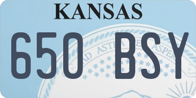 KS license plate 650BSY