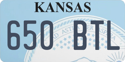 KS license plate 650BTL