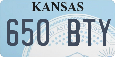 KS license plate 650BTY