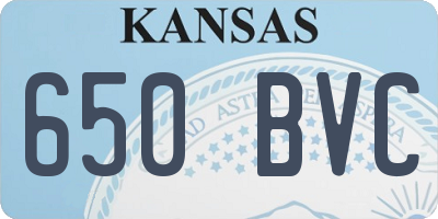 KS license plate 650BVC