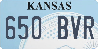 KS license plate 650BVR