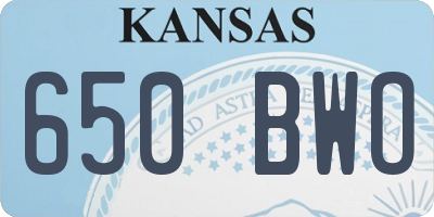 KS license plate 650BWO