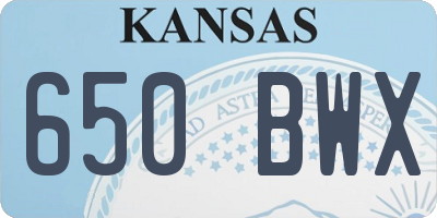 KS license plate 650BWX