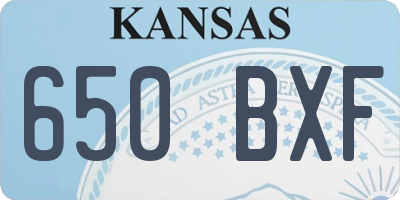 KS license plate 650BXF