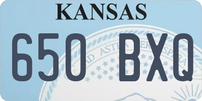 KS license plate 650BXQ