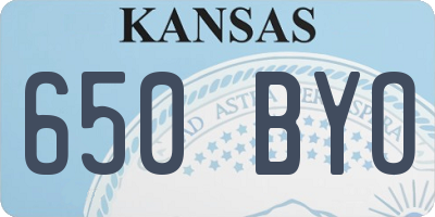 KS license plate 650BYO