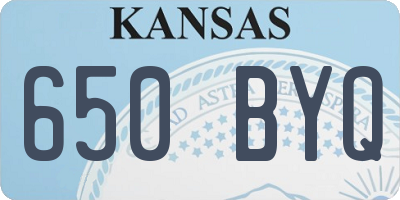KS license plate 650BYQ