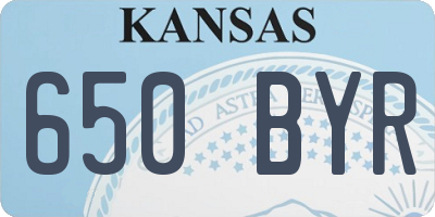KS license plate 650BYR