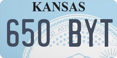 KS license plate 650BYT