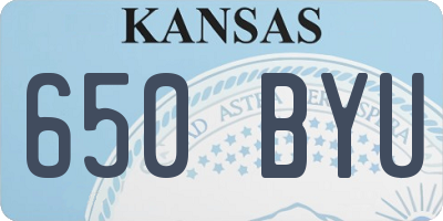 KS license plate 650BYU
