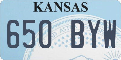 KS license plate 650BYW