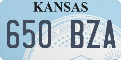 KS license plate 650BZA