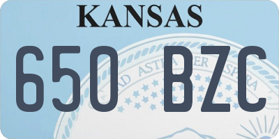 KS license plate 650BZC
