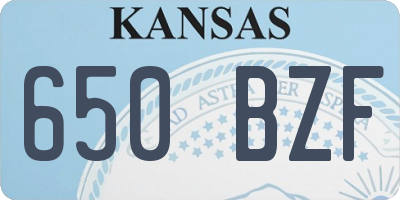 KS license plate 650BZF