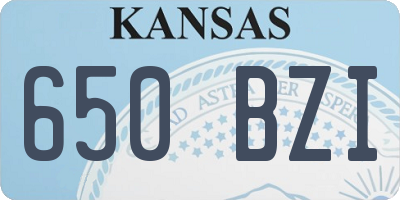 KS license plate 650BZI