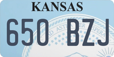KS license plate 650BZJ