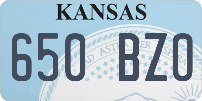 KS license plate 650BZO