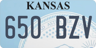 KS license plate 650BZV