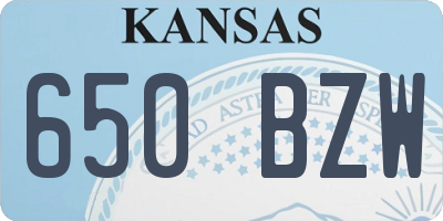 KS license plate 650BZW