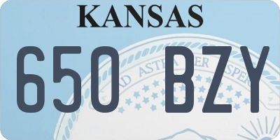 KS license plate 650BZY