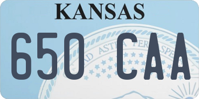 KS license plate 650CAA