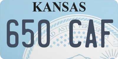 KS license plate 650CAF