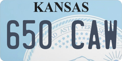 KS license plate 650CAW