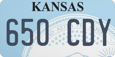 KS license plate 650CDY