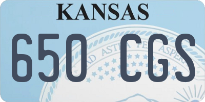 KS license plate 650CGS