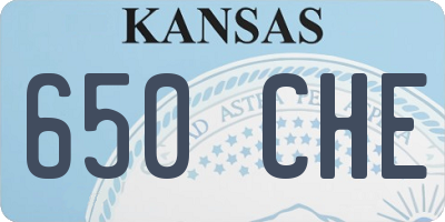 KS license plate 650CHE