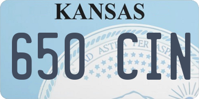 KS license plate 650CIN