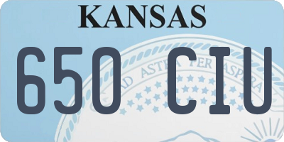 KS license plate 650CIU