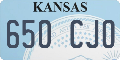 KS license plate 650CJO