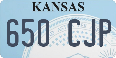 KS license plate 650CJP